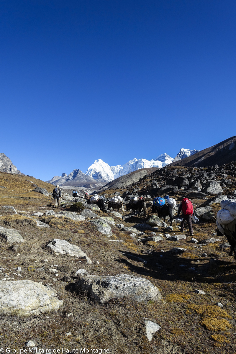 Pendant l'approche du camp de base