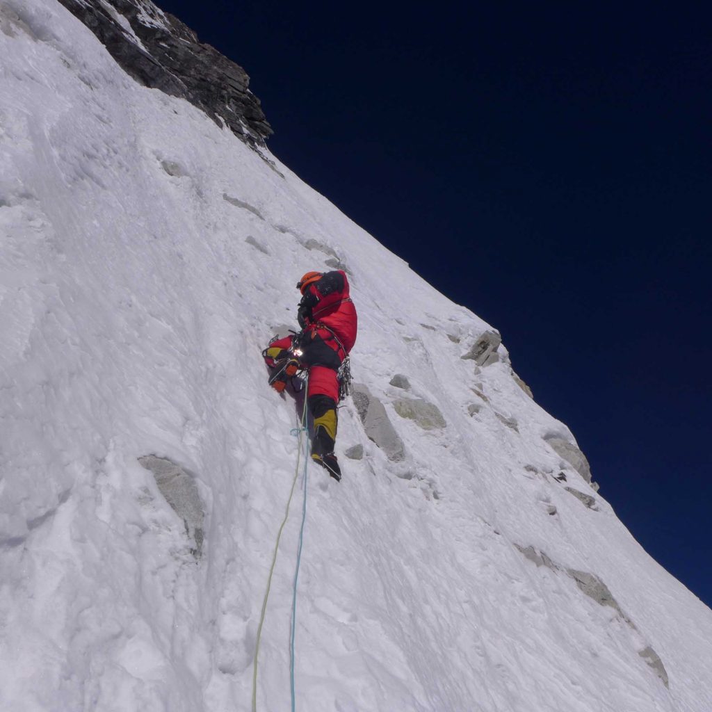 Plaquage dans le départ du crux