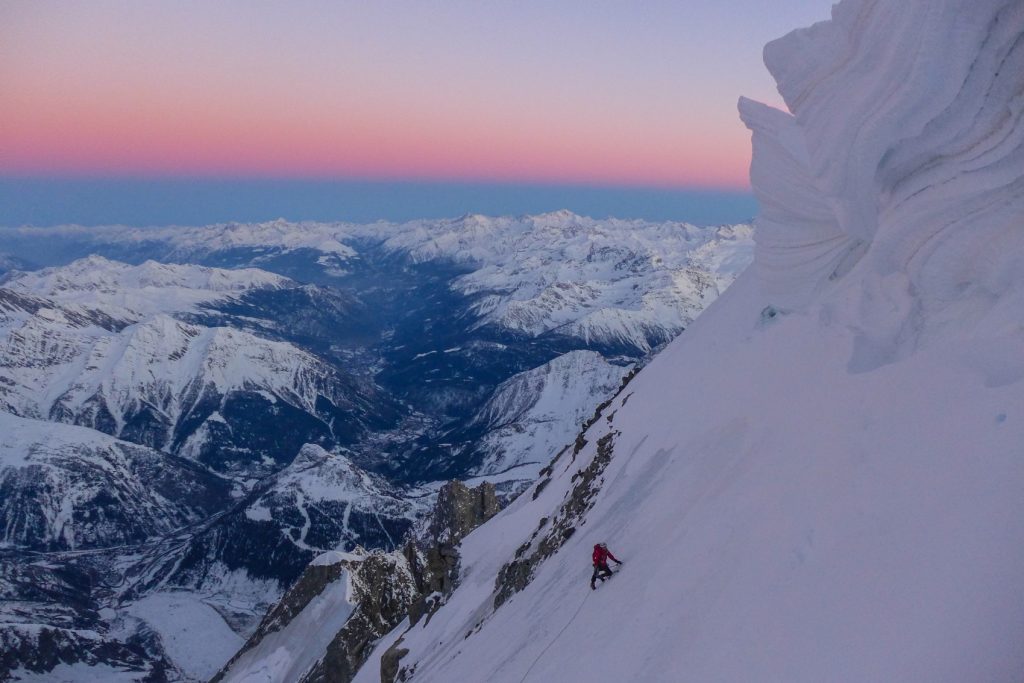 Les derniers passages difficiles de l'arête