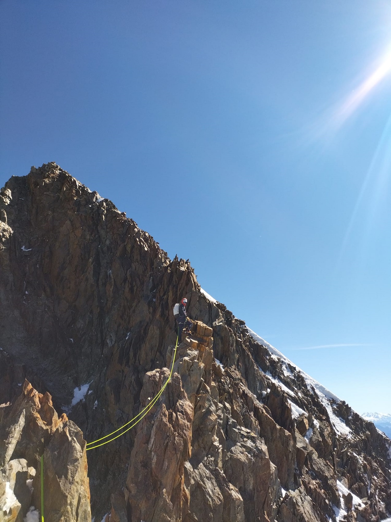 Mont-Blanc 4810m, Arête intégrale du Brouillard en One-push